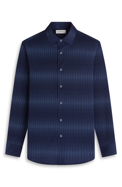 Bugatchi James Ooohcotton® Gradient Geo Print Button-up Shirt In Blue