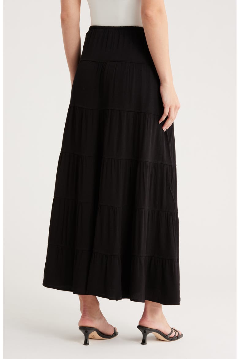 Tiered Maxi Skirt, Alternate, color, BLACK