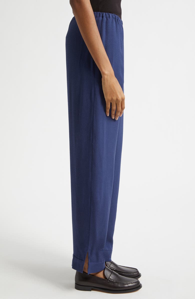 Emporio Armani Micro Leopard Spot Jacquard Wide Leg Pants, Alternate, color, Navy