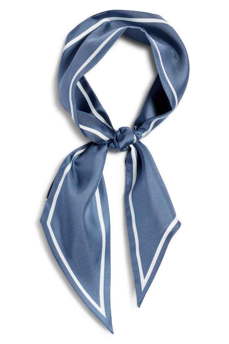 Stripe Silk Scarf, Alternate, color, AZUL