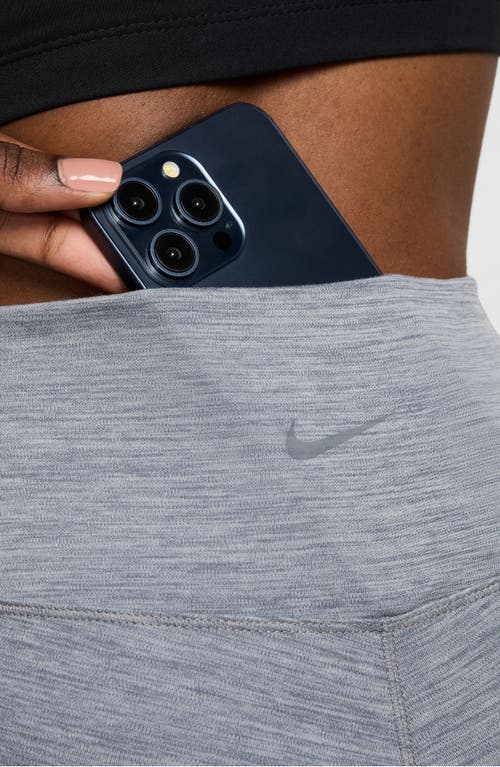 Nike Women's One High-waisted 7/8 Leggings With Pockets In Smoke Grey/black