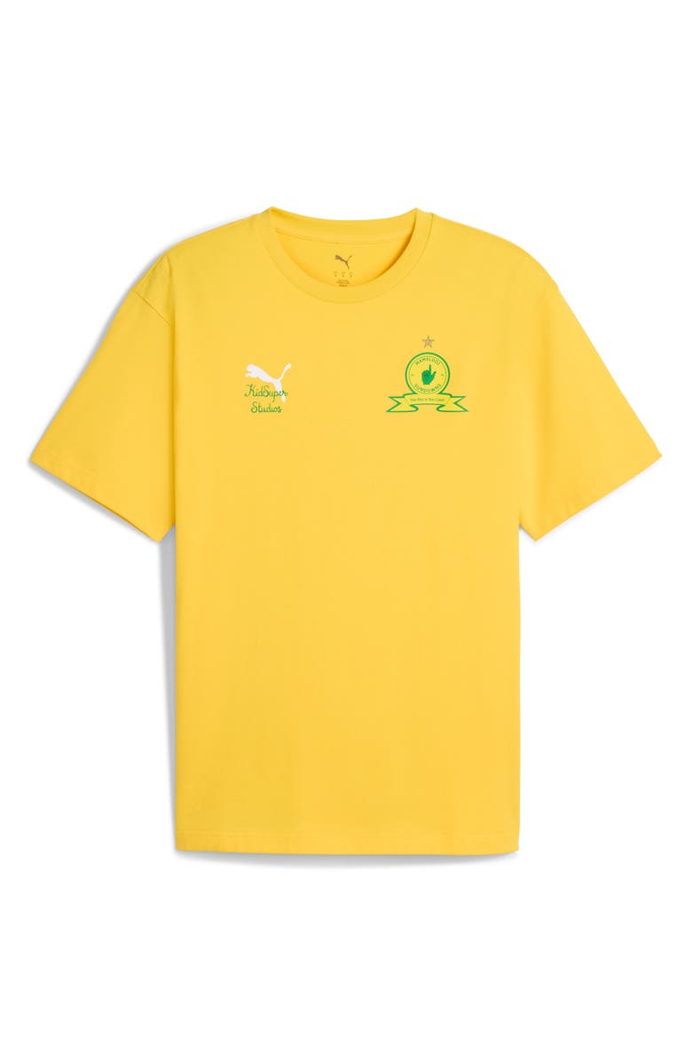 PUMA x KidSuper MSFC Cotton Graphic T-Shirt, Alternate, color, Yellow-Fast Green