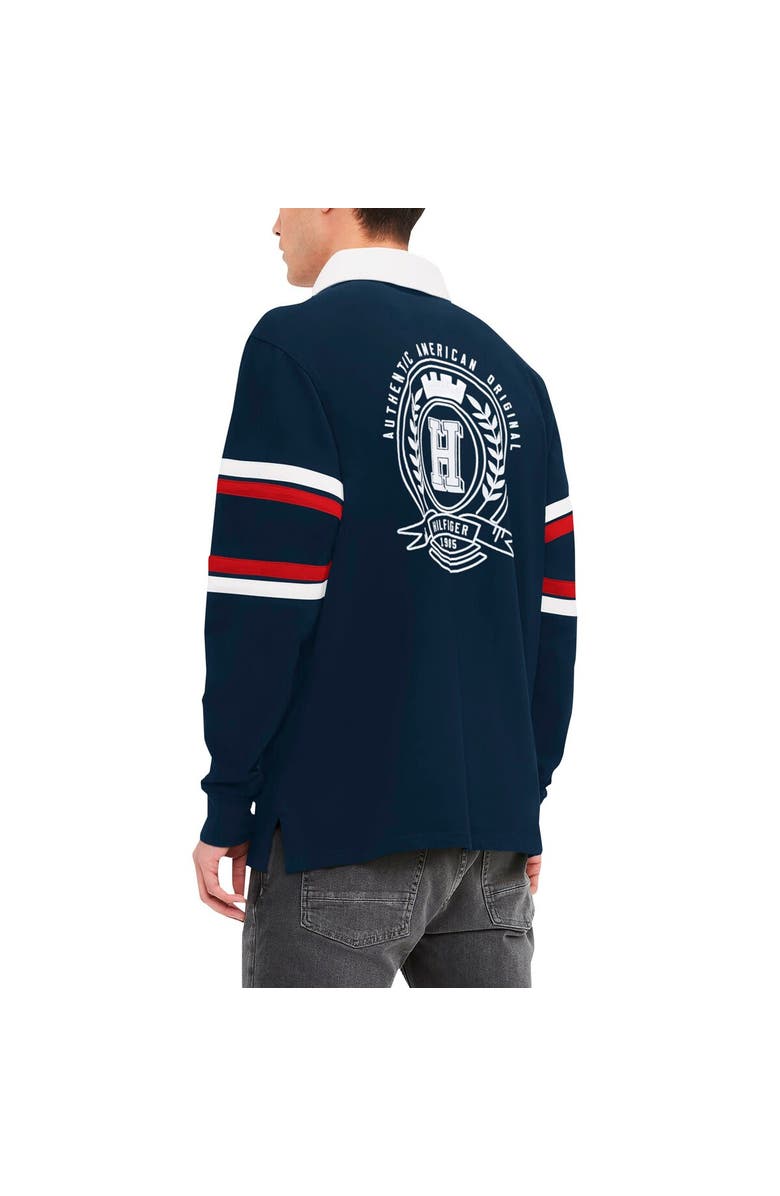 Tommy Hilfiger Men's Tommy Hilfiger Navy New England Patriots Cory Varsity Rugby Long Sleeve T-Shirt, Alternate, color, 