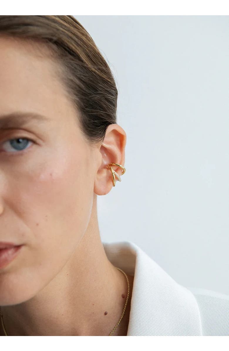 Otiumberg Pave Spiralis Ear Cuff, Alternate, color, Yellow Toned Gold