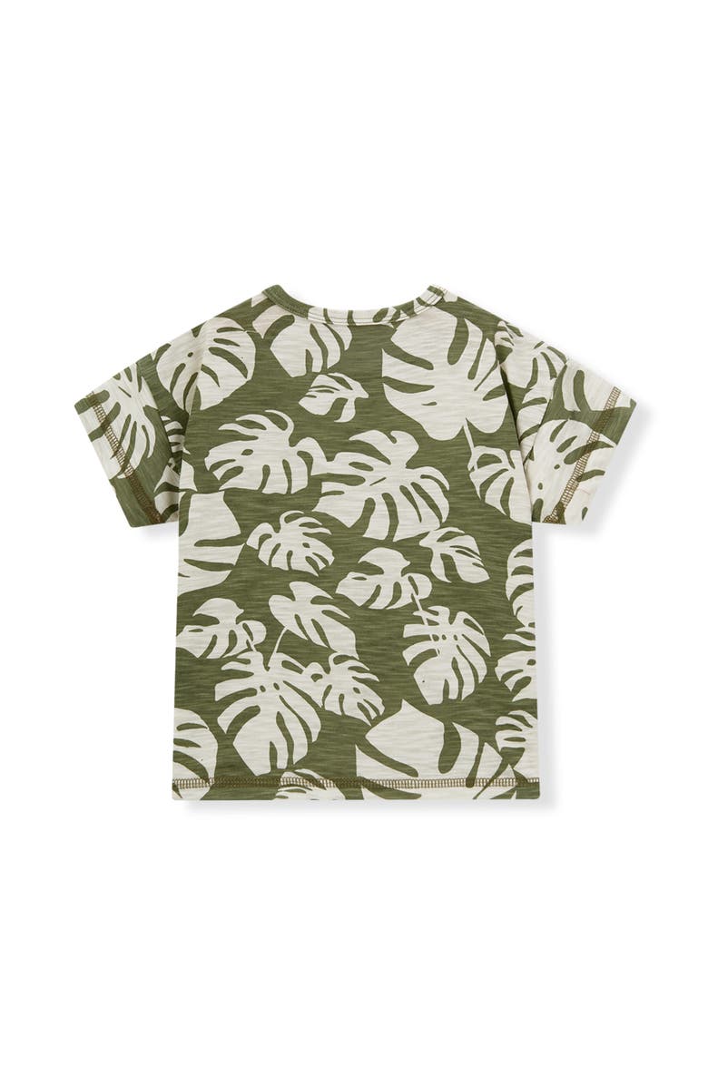 Milkbarn Slub Cotton Pocket Tee, Alternate, color, Island Leaf Silhouette