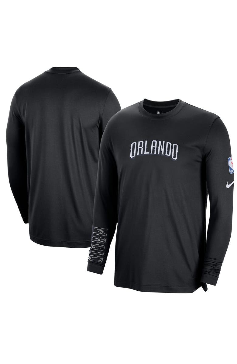 Nike Men's Nike Black Orlando Magic 2022/23 City Edition Pregame Warmup Long Sleeve Shooting Shirt, Main, color, 