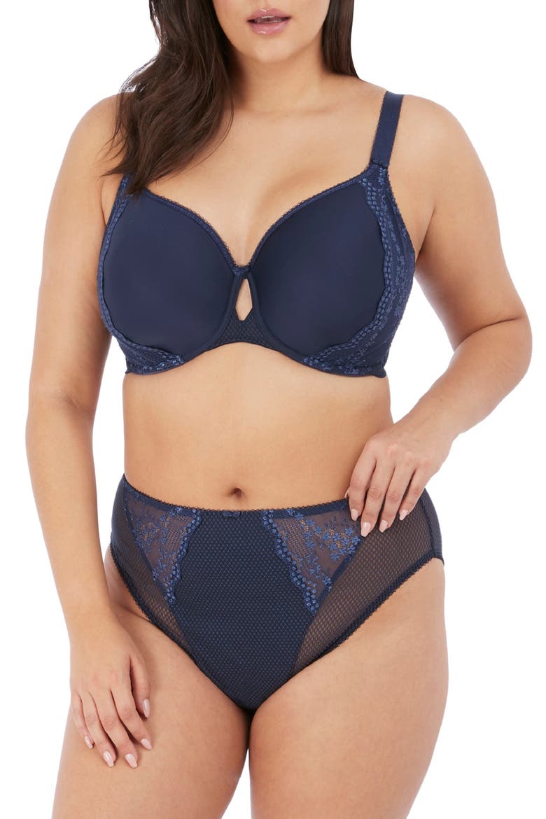 Charley Full Figure Spacer Underwire Bra, Alternate, color, NAVY