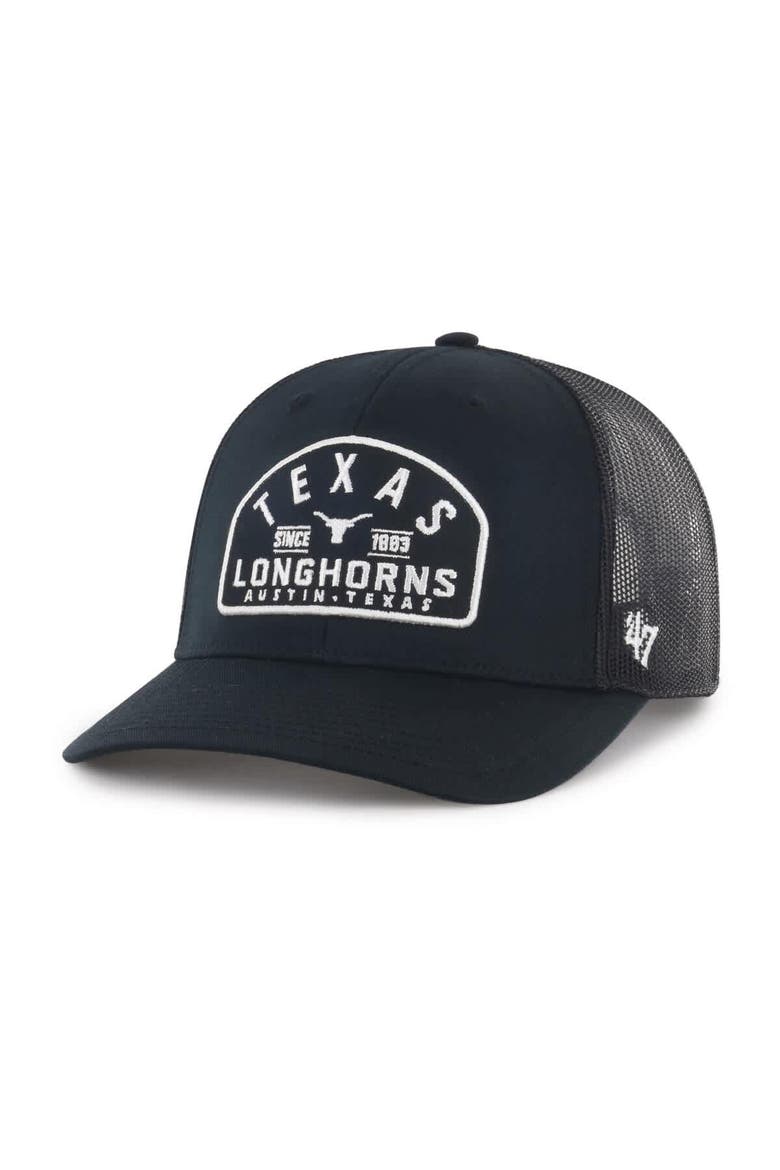 Men's '47  Black Texas Longhorns Leland Trucker Adjustable Hat, Main, color, Black