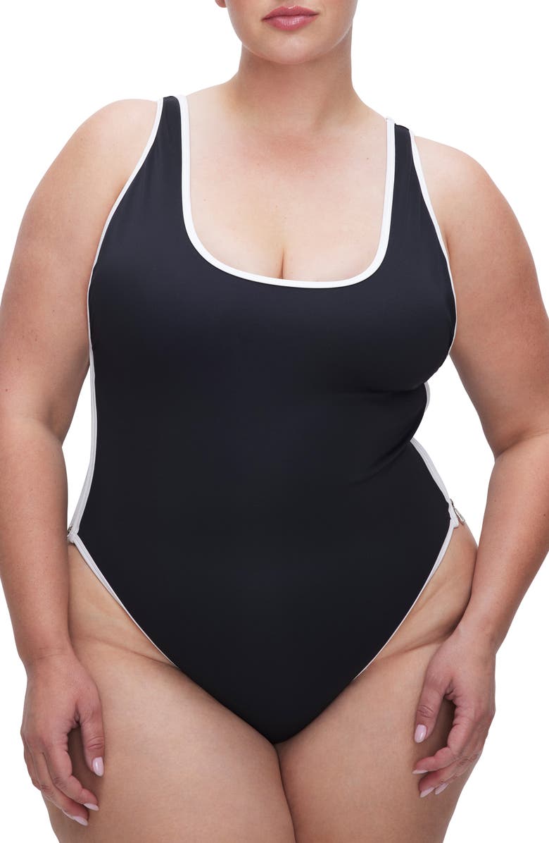 Good American Varsity Layout One-Piece Swimsuit, Alternate, color, 