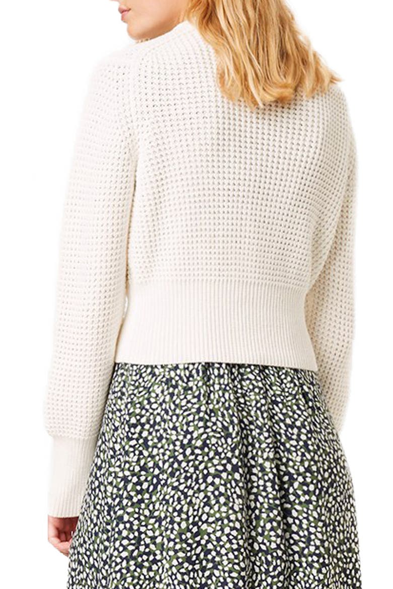 Luna Mozart Waffle Knit Cotton Sweater, Alternate, color, SUMMER WHITE