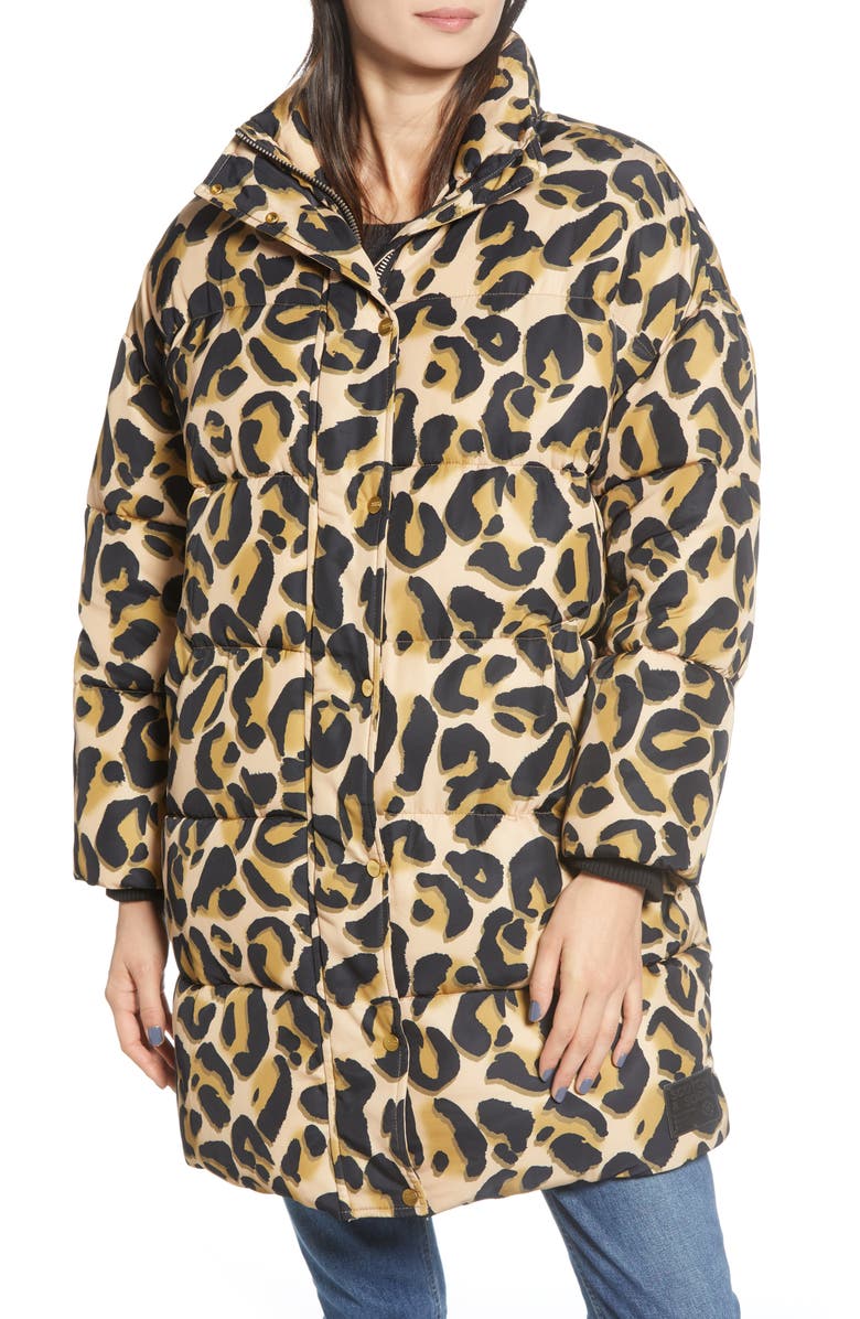 Scotch & Soda Animal Print Puffer Jacket, Alternate, color,