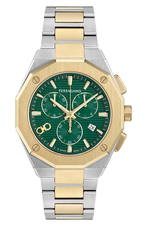 Edge Chronograph Two-Tone Bracelet Watch, 42mm