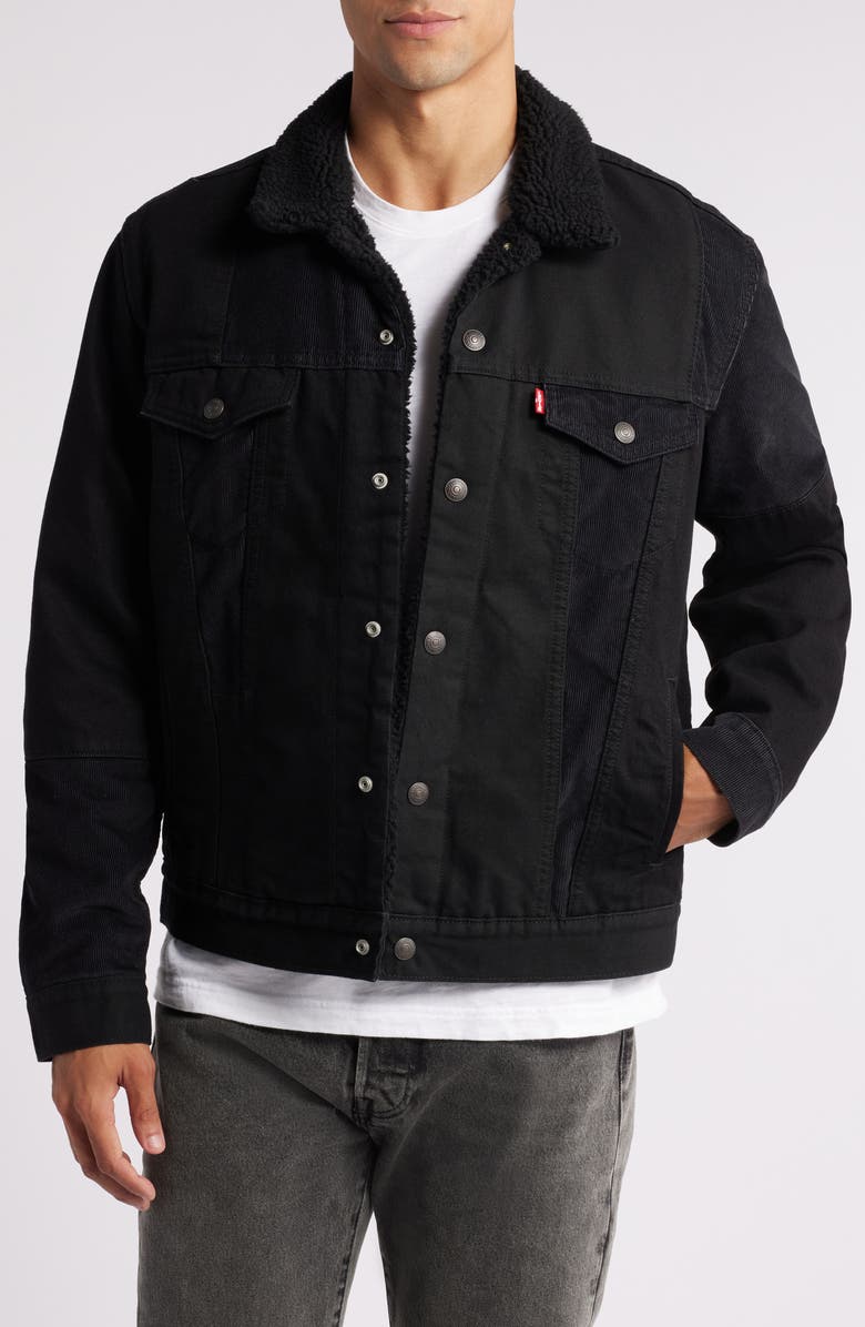 Levi's<sup>®</sup> Type 3 Corduroy High Pile Fleece Lined Trucker Jacket, Main, color,