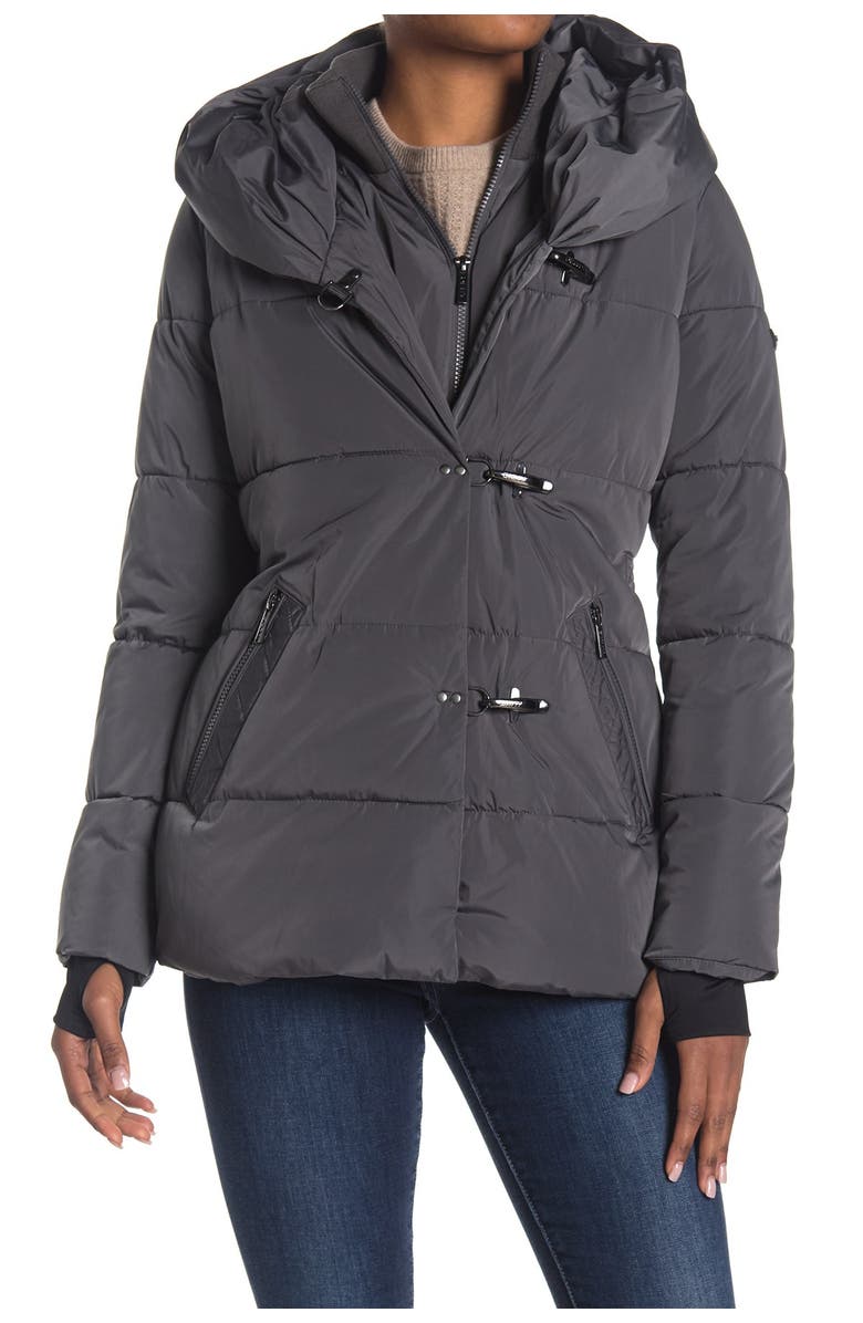 DKNY Toggle Hooded Puffer Jacket, Alternate, color, 