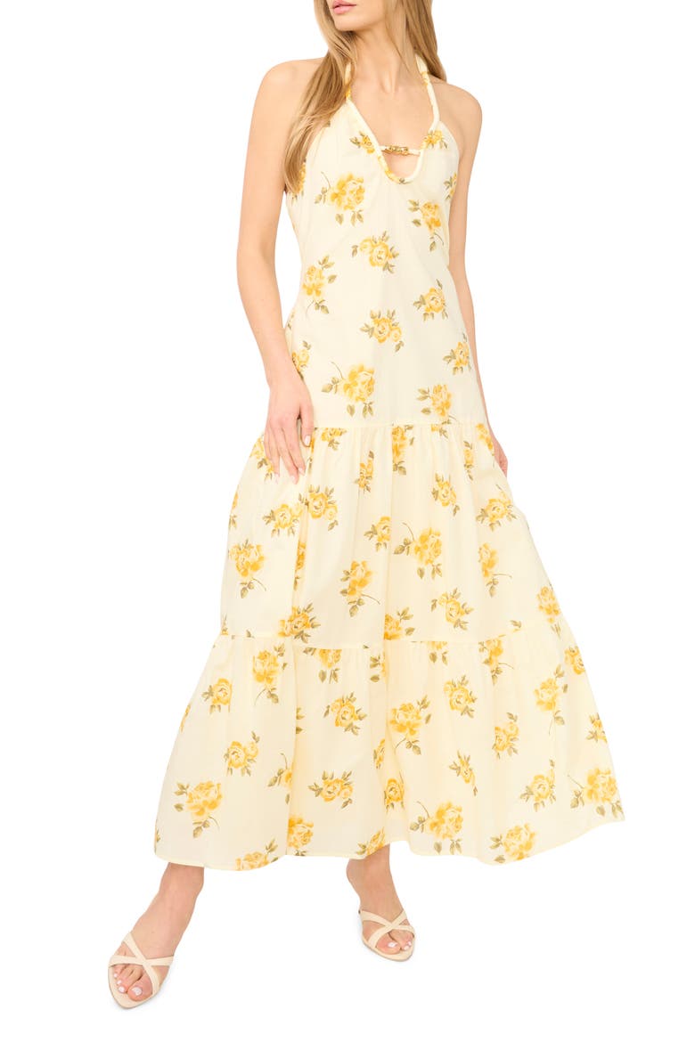 Halter Maxi Dress, Main, color, PASTEL YELLOW