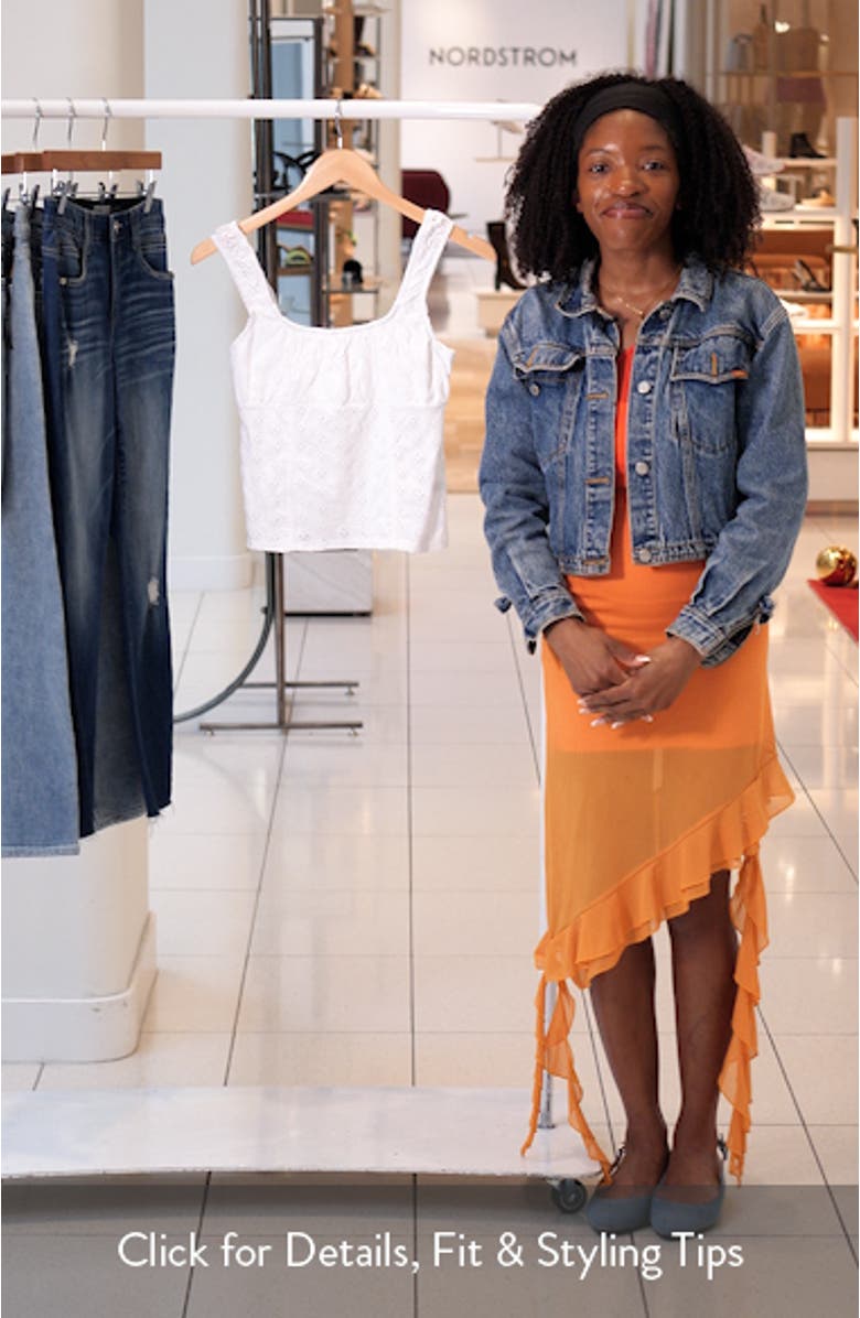 Ruched Cotton Eyelet Tank, sales video thumbnail