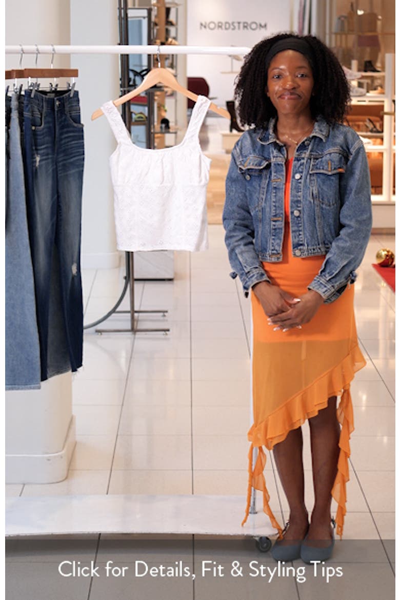 Ruched Cotton Eyelet Tank video