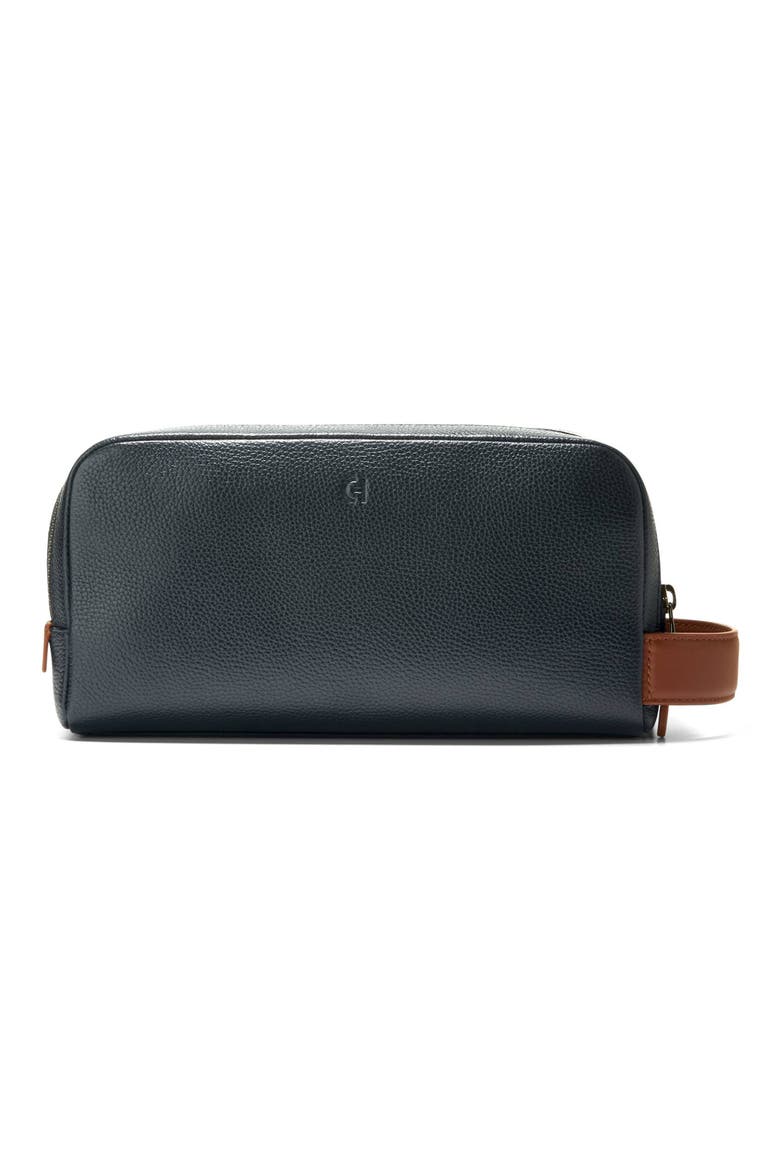 Damon Leather Dopp Kit, Alternate, color, NAVY BLAZER/ NEW BRITISH TAN