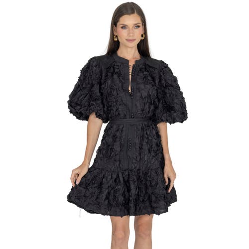 Akalia Eli Lace-up Mini Dress In Black