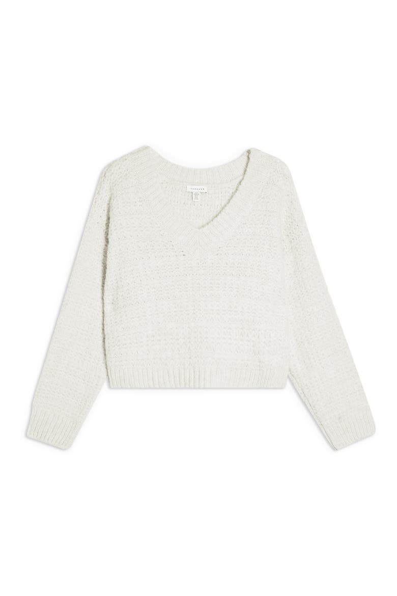 Self Stripe V-Neck Sweater, Alternate, color, OATMEAL