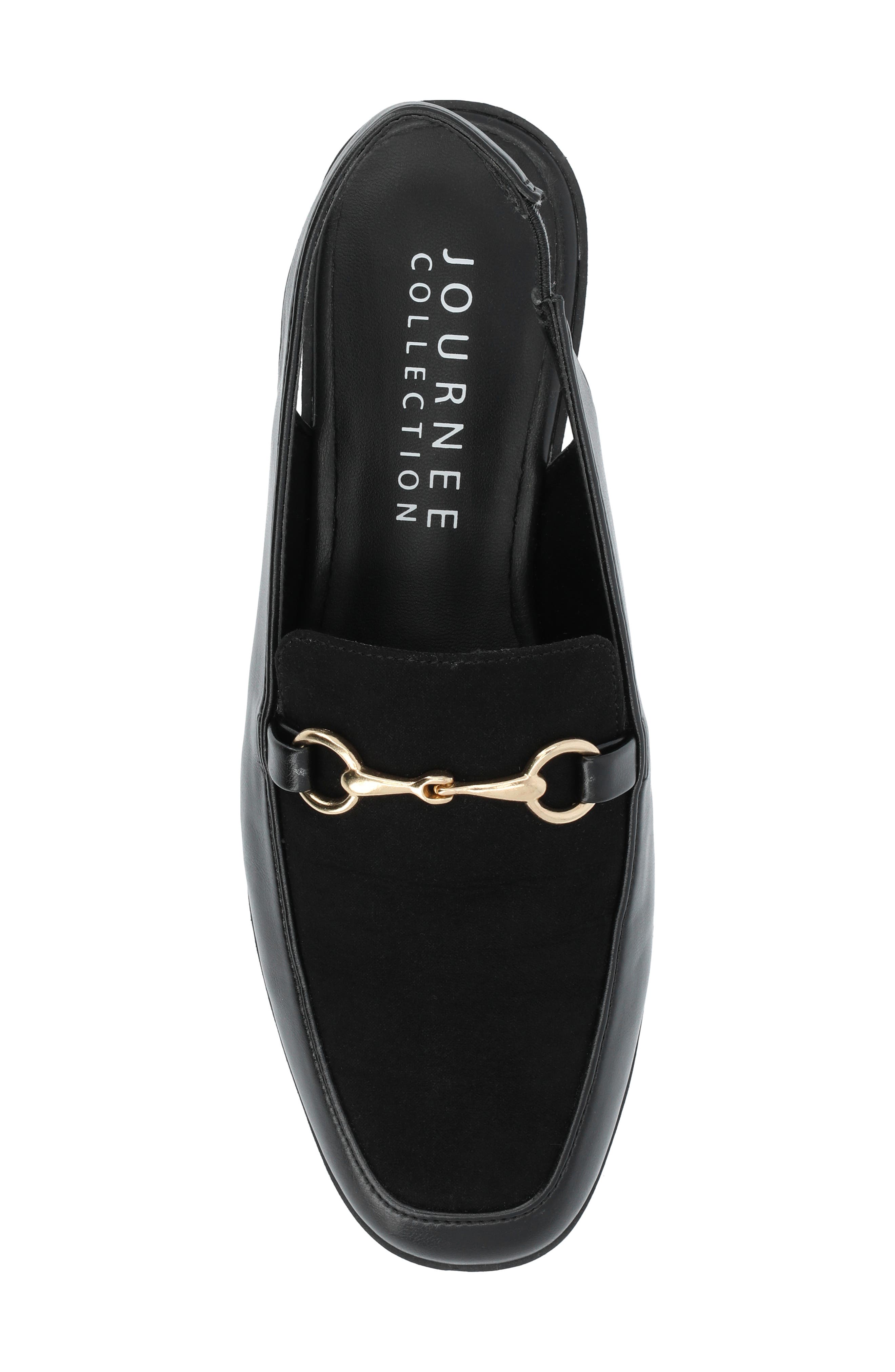Journee Collection Lainey Slingback Flat, Alternate, color, Black