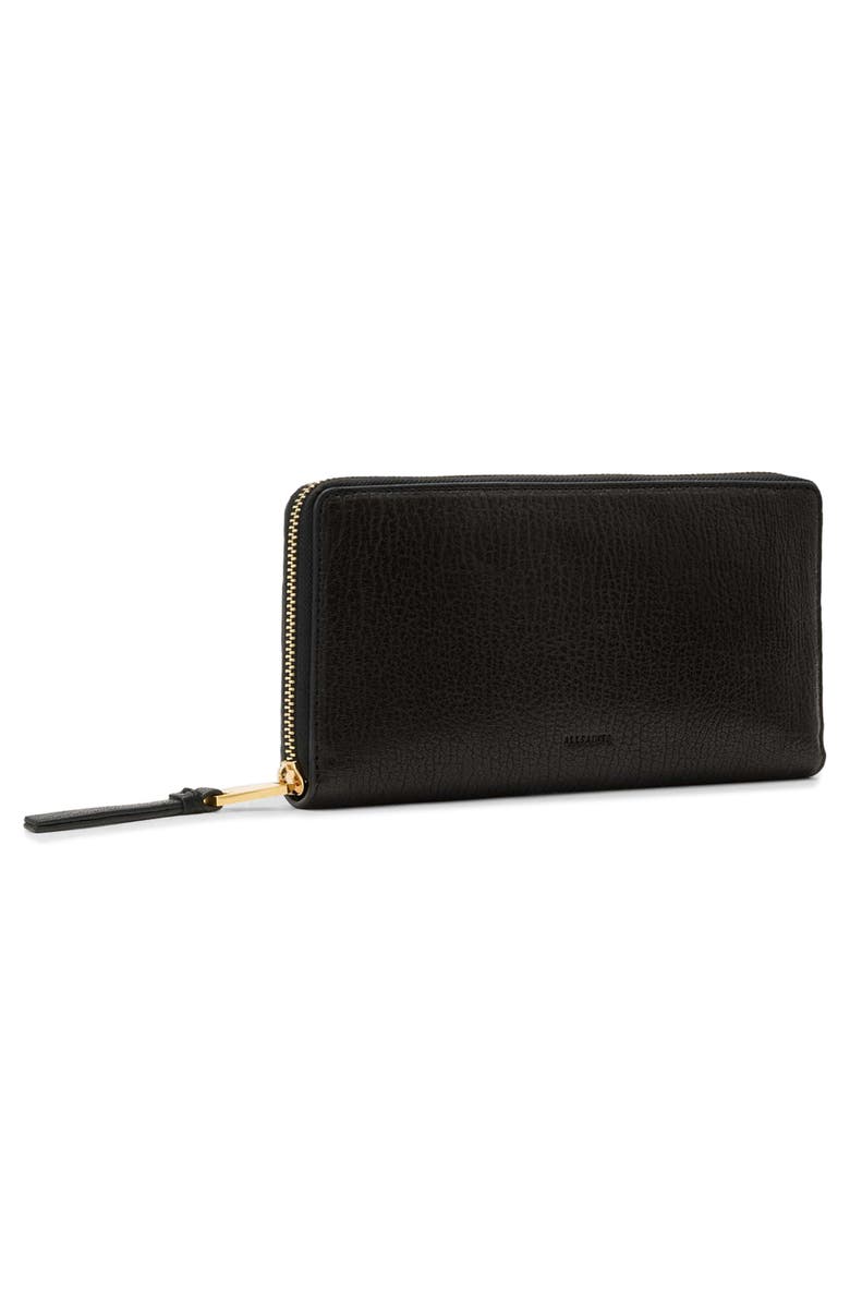 AllSaints Leather Travel Wallet, Alternate, color, Black