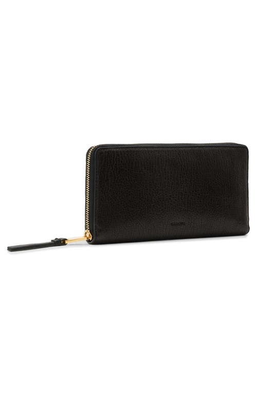 Allsaints Leather Travel Wallet In Black