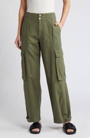 FRAME Wide Leg Cotton Cargo Pants