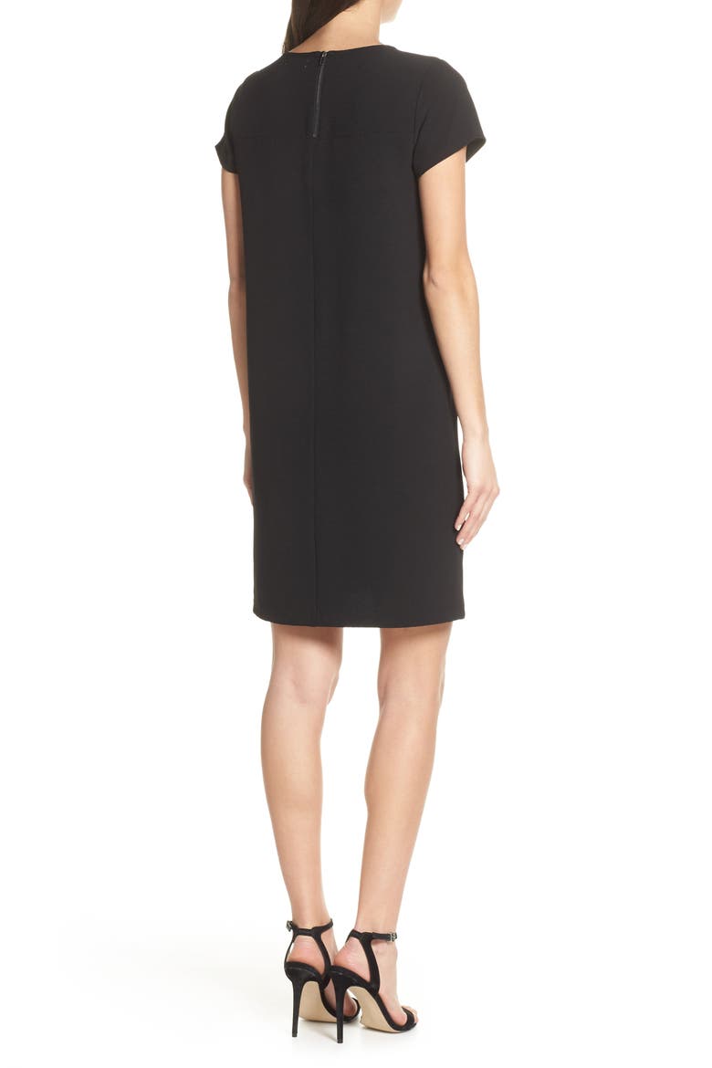 Crepe Shift Dress, Alternate, color, BLACK