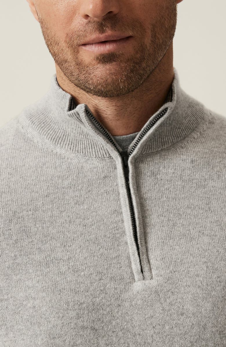 34 Heritage Cashmere, Silk & Wool Quarter Zip Sweater, Alternate, color, Grey Melange