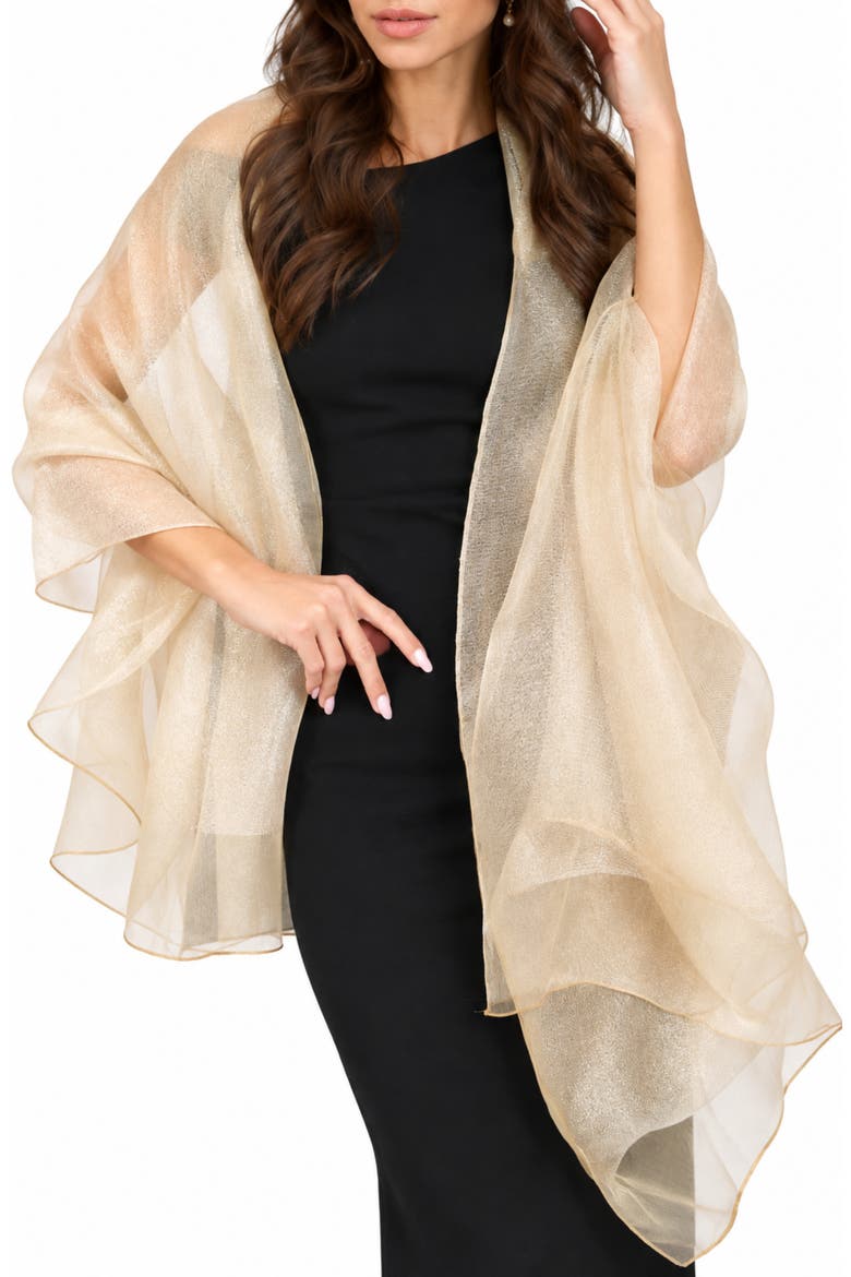 Glitz & Glam Silk Scarf, Main, color, GOLD