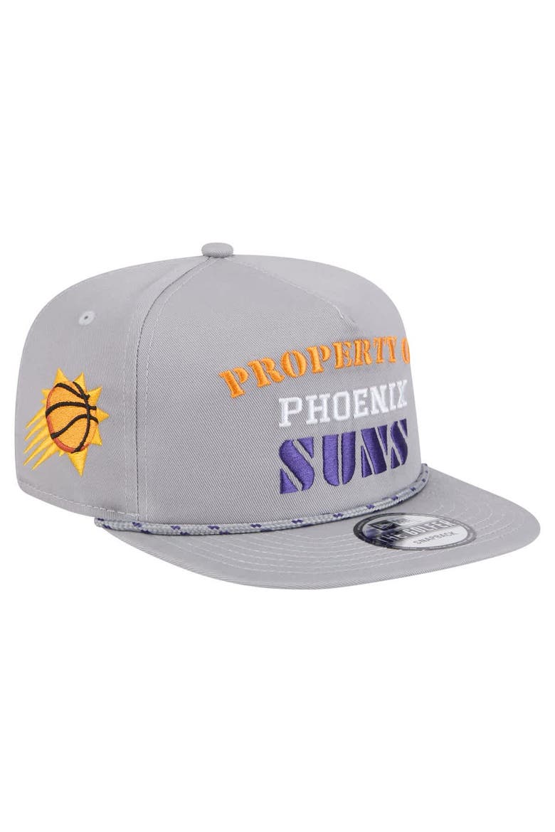Men's New Era Gray Phoenix Suns Throwback Property Of Golfer Snapback Hat, Main, color, Gray
