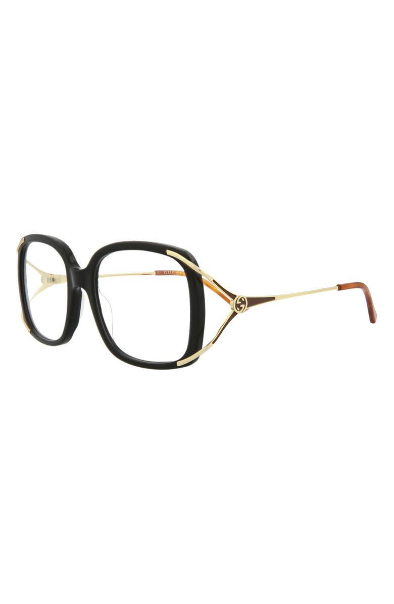 Gucci 55mm Square Optical Frames, Alternate, color,