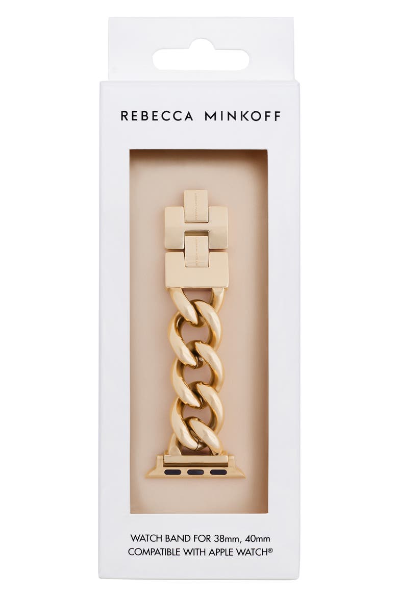 Curb Link Apple Watch® Bracelet Strap, Alternate, color, GOLD