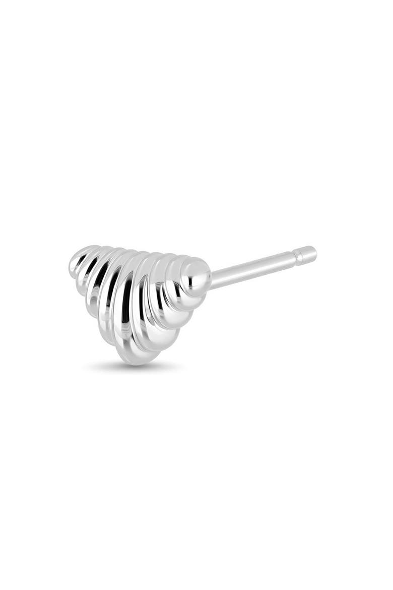 14k Gold Fluted Chevron Stud Earrings, Alternate, color, 14KW