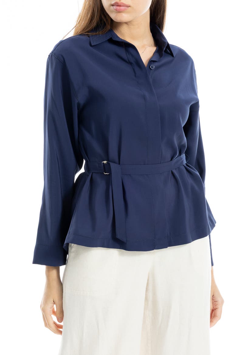 Belted Shirt, Alternate, color, NAVY