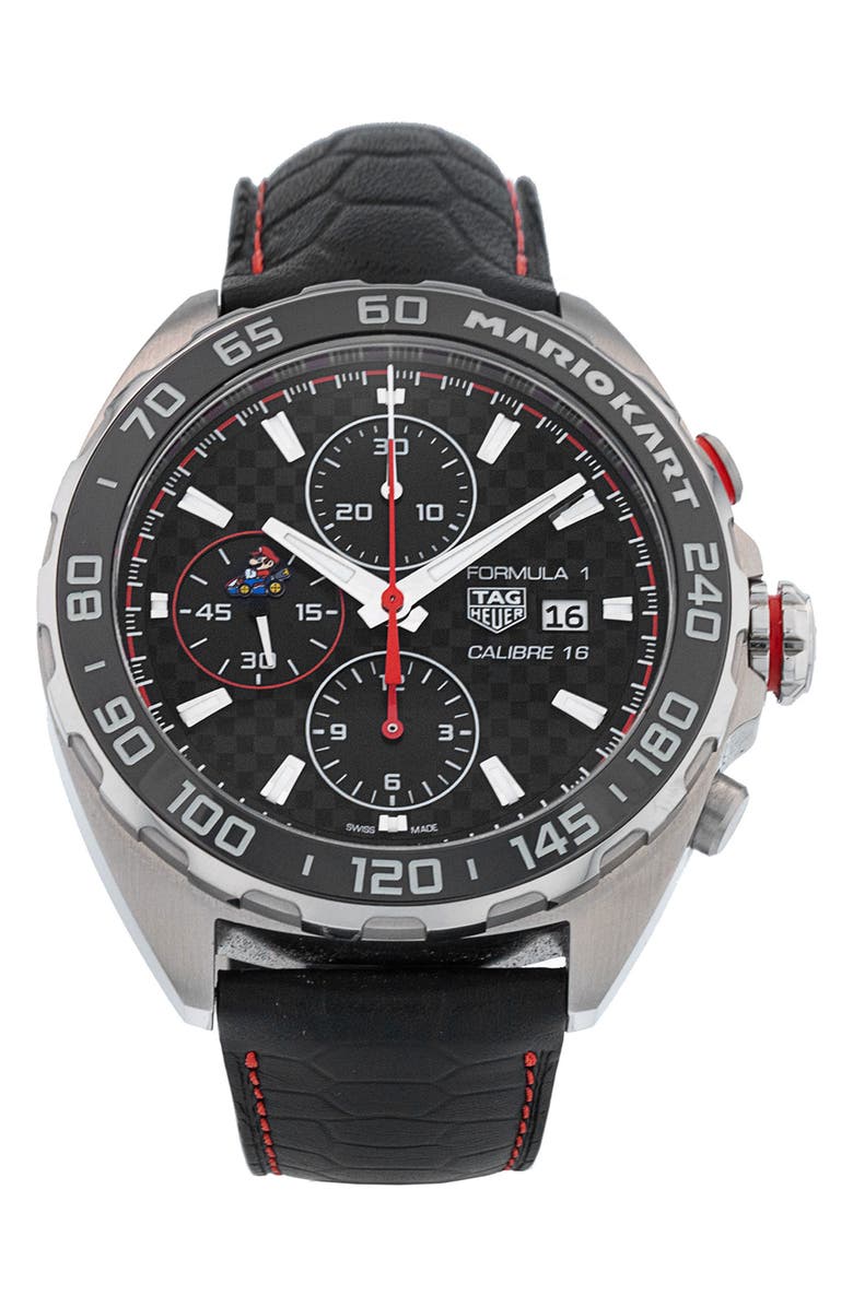Watchfinder & Co. Tag Heuer Preowned 2022 Formula 1 Limited Edition CAZ201E.FC6517 Leather Strap Watch, 44mm, Main, color, 