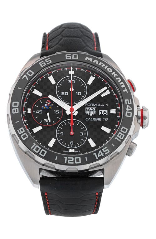 Watchfinder & Co. Tag Heuer  2022 Formula 1 Limited Edition Automatic Leather Strap Chronogr In Black