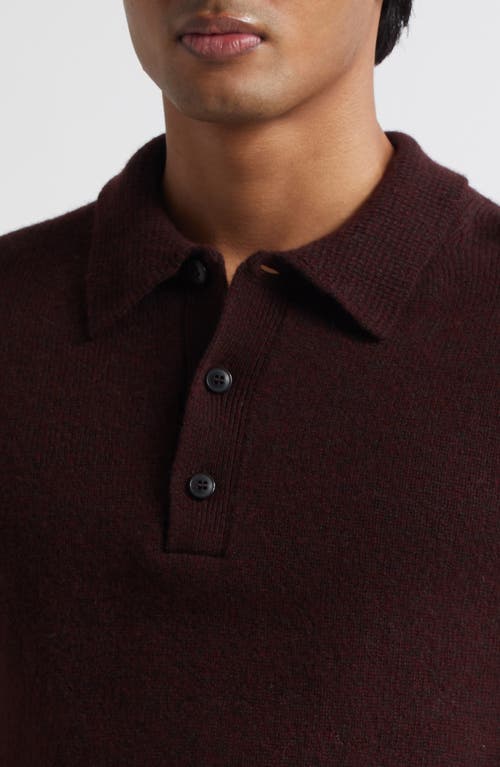 Sunspel Lambswool Polo Sweater In Burgundy