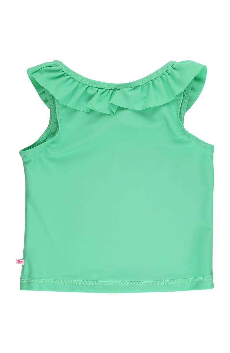 RuffleButts Girls Active Ruffle Tank Top, Alternate, color, Spring Green