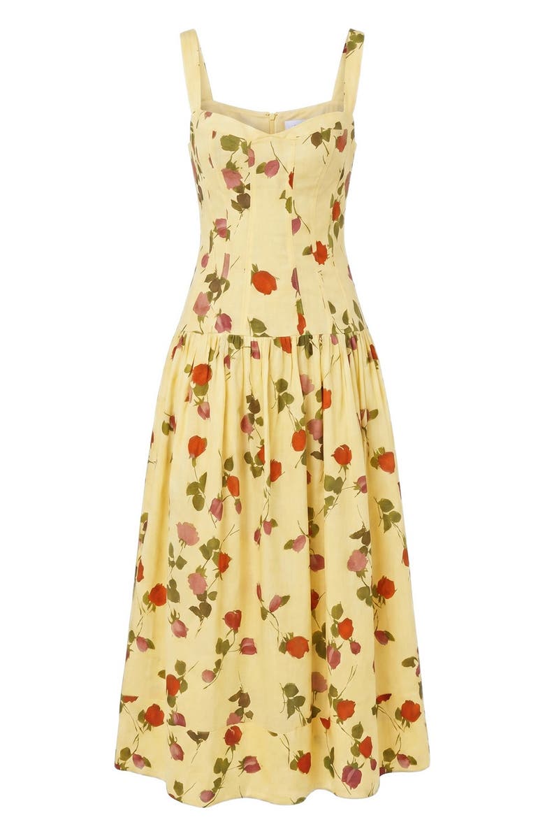 NICHOLAS Makenna Corset Dress, Alternate, color, Fallen Roses