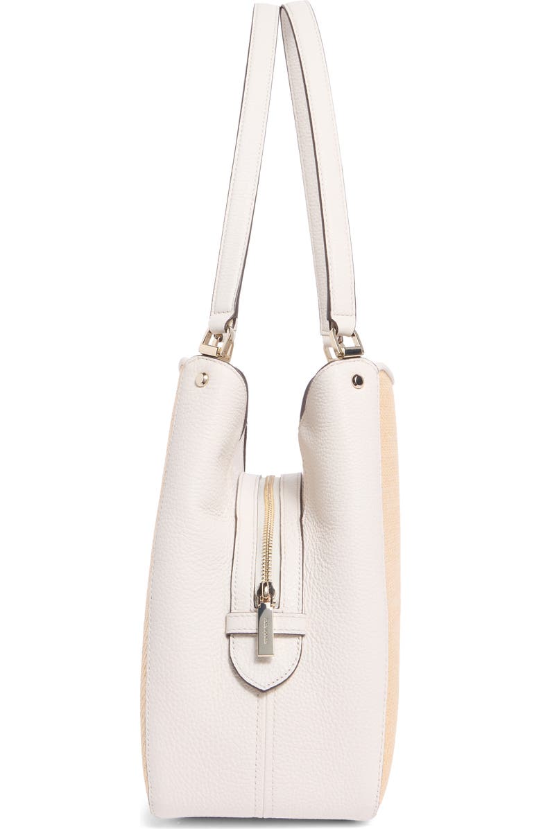 Kate Spade New York leila straw medium triple compartment shoulder bag, Alternate, color, Parchment Multi