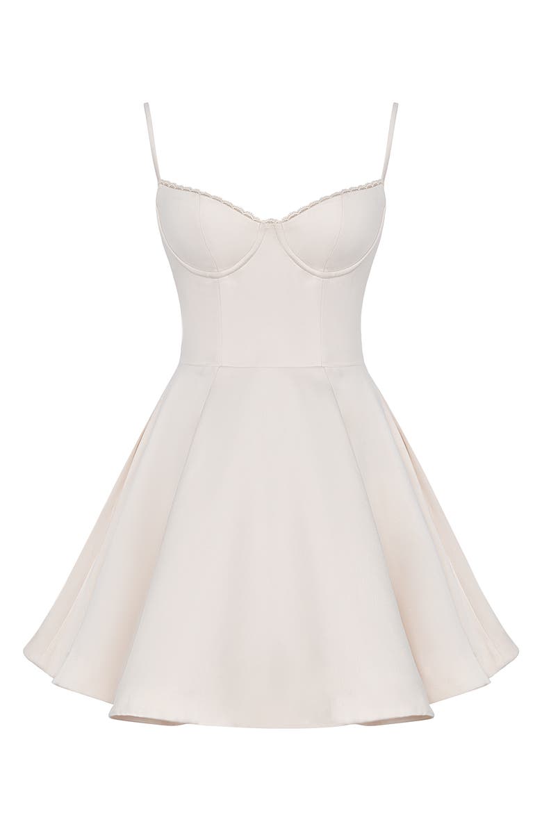 HOUSE OF CB Minimoiselle Bustier Stretch Satin Minidress, Alternate, color, Vintage Cream