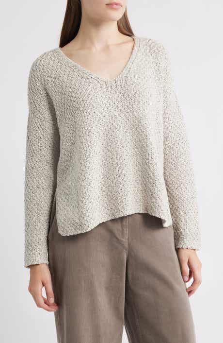Eileen Fisher V-Neck Organic Cotton Sweater