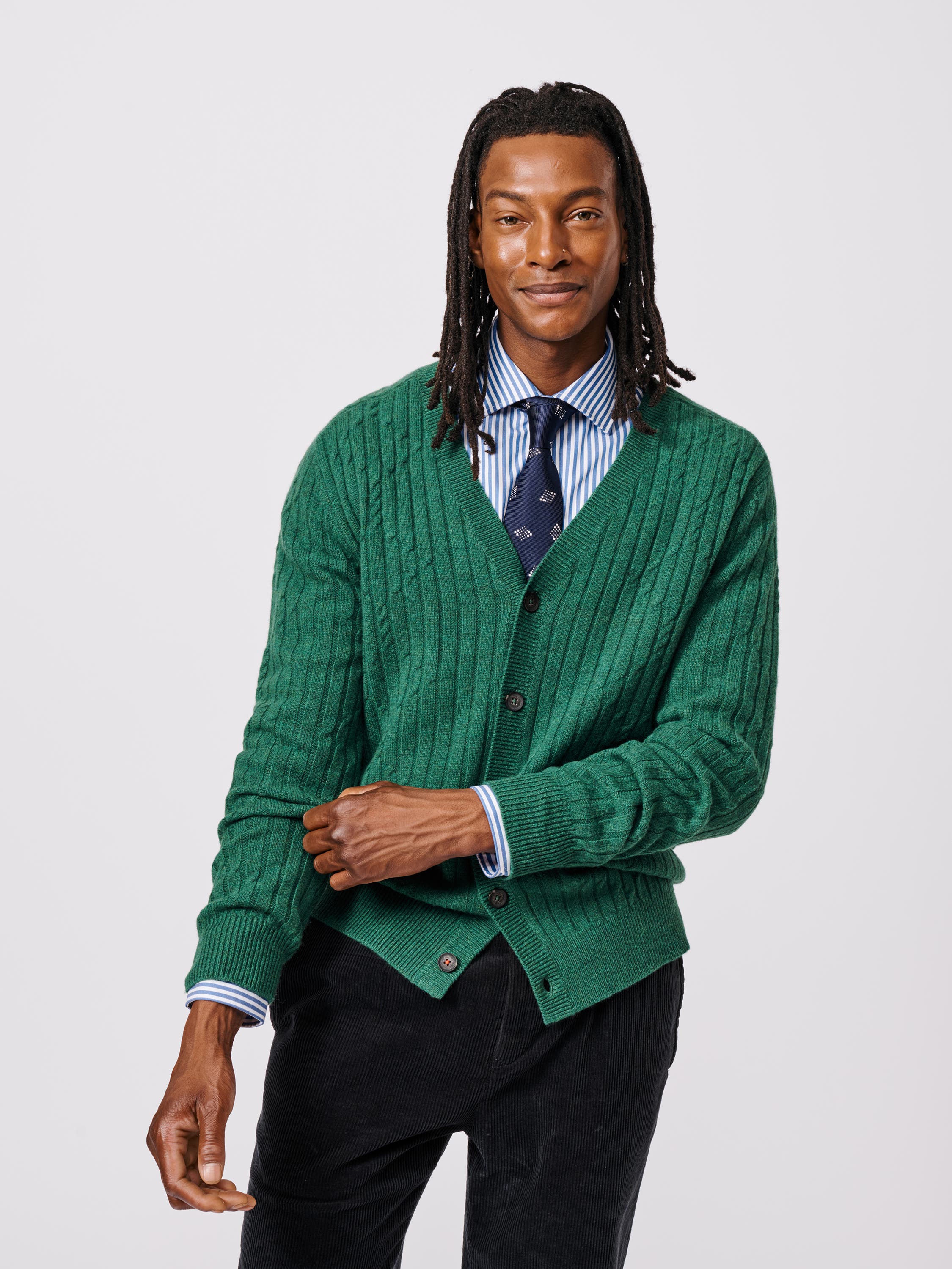 Leonard Wool Cable Sweater Cardigan