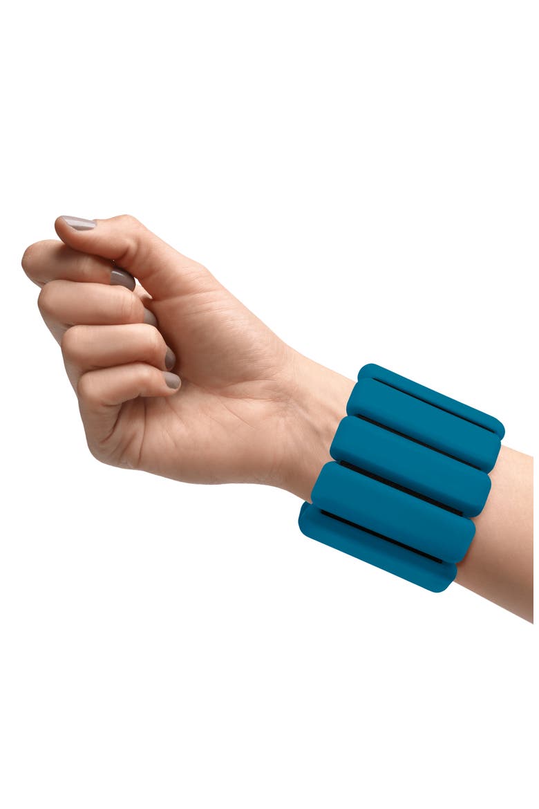 Set of 2 1-Pound Weighted Bangles, Alternate, color, DEEP BLUE
