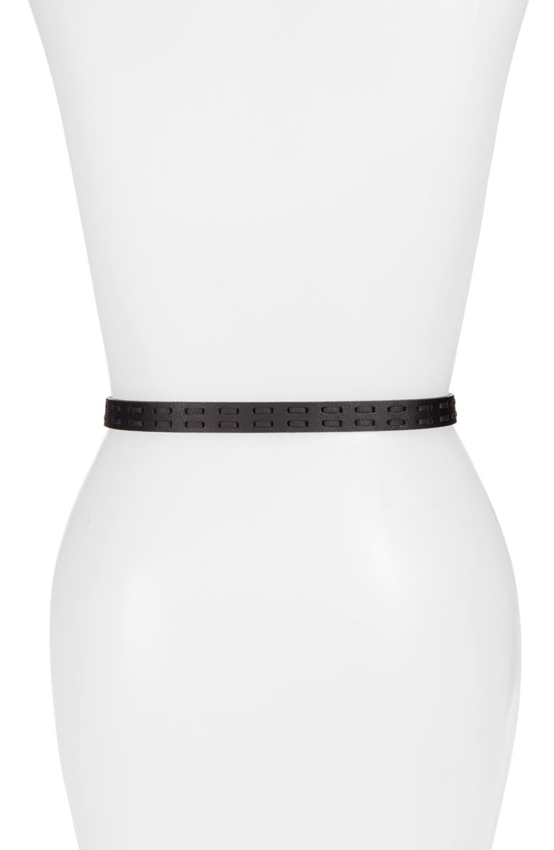 Treasure & Bond Double Whipstitch Leather Belt, Alternate, color,
