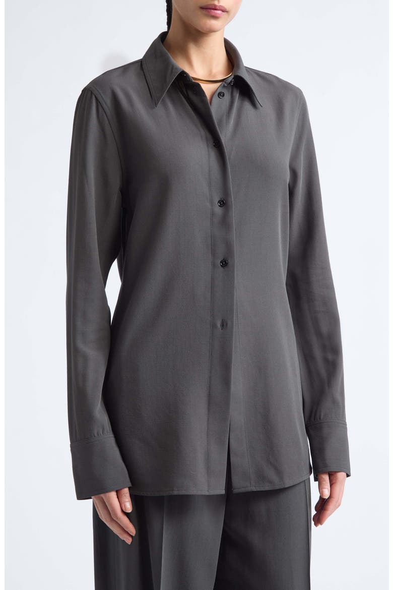 Lightweight Button-Up Shirt, Alternate, color, WASHED BLACK