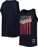 Mitchell & Ness Men's Mitchell & Ness Navy Cleveland Guardians Cooperstown Collection Stars and Stripes Tank Top