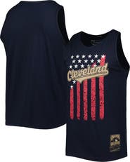 Mitchell & Ness Men's Mitchell & Ness Navy Cleveland Guardians Cooperstown Collection Stars and Stripes Tank Top